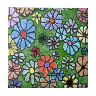 "Fun Floral #2" Keuken Garden Ceramic Tile Tegeltje