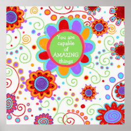 Fun Floral "Amazing Dingen" Classroom poster