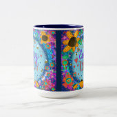 Fun Floral Bumblebee Geniet vandaag van de inspira Tweekleurige Koffiemok (Center)