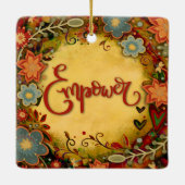 Fun Floral Empower  Dragonfly Inspirivity Keramisch Ornament (Achterkant)