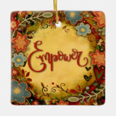 Fun Floral Empower  Dragonfly Inspirivity Keramisch Ornament (Voorkant)