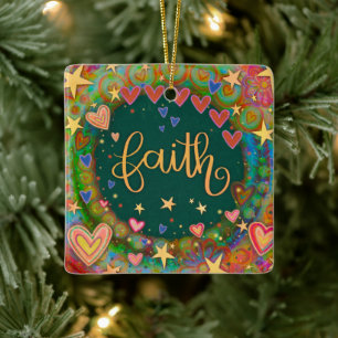Fun Floral Faith  hart Inspirativiteit Keramisch Ornament