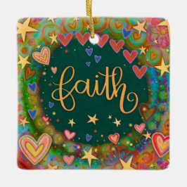 Fun Floral Faith hart Inspirativiteit Keramisch Ornament