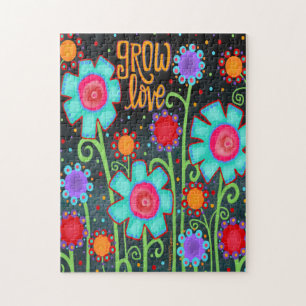Fun Floral "Grow Love" Legpuzzel