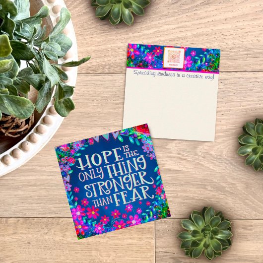 Fun Floral Hope Inspirerend Vriendheidskaarten Vierkante Visitekaartje