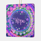 Fun Floral Hope  Paarse Inspirivity Keramisch Ornament (Links)