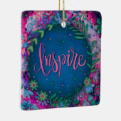 Fun Floral Inspireren hart-inspiratie Keramisch Ornament (Rechts)