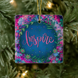 Fun Floral Inspireren hart-inspiratie Keramisch Ornament