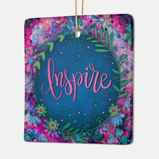 Fun Floral Inspireren hart-inspiratie Keramisch Ornament (Links)