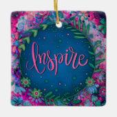 Fun Floral Inspireren hart-inspiratie Keramisch Ornament (Voorkant)