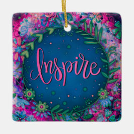 Fun Floral Inspireren hart-inspiratie Keramisch Ornament