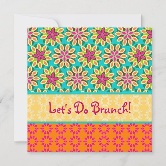 Fun Floral Invitation Kaart (Voorkant)