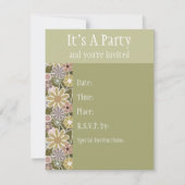 Fun Floral Invitation Kaart (Voorkant)