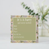 Fun Floral Invitation Kaart (Staand voorkant)