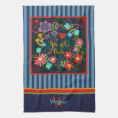 Fun Floral Je hebt deze quote Initiaal naam Theedoek (Verticaal)