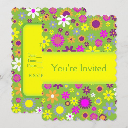 Fun Floral Kaart (Voorkant / Achterkant)