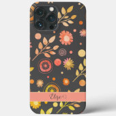 Fun Floral Leaves Trendy Naam Inspirivity Case-Mate iPhone Case (Achterkant)