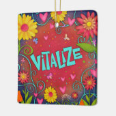 Fun Floral Vitalize Dragonfly Inspirivity Keramisch Ornament (Links)