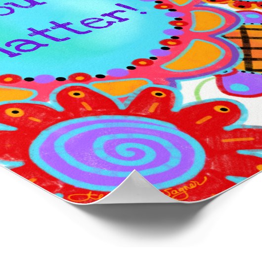 Fun Floral "You Matter" klaslokaal Poster (Hoek)