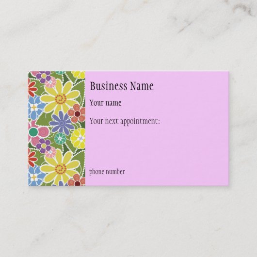 Fun Florals Bright Appointment Card Afsprakenkaartje (Voorkant)