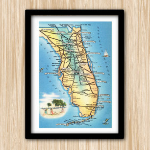 Fun Florida Map Poster