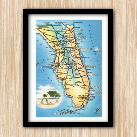 Fun Florida Map Poster