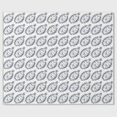 Fun Flounder Fish in Deepest Blue en White Cadeaupapier (Vlak)