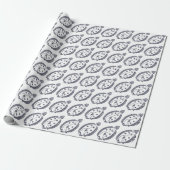 Fun Flounder Fish in Deepest Blue en White Cadeaupapier (Uitgerold)
