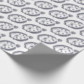 Fun Flounder Fish in Deepest Blue en White Cadeaupapier (Hoek)