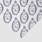 Fun Flounder Fish in Deepest Blue en White Tissuepapier (Detail)