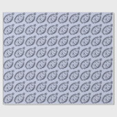 Fun Flounder Fish in Deepest Blue op Licht Paarse Cadeaupapier (Vlak)