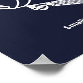 Fun Flounder Fish in White op Deepest Blue Poster (Hoek)