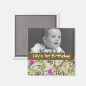 Fun Flower Baby Favor Magneet (Voorkant / Achterkant)