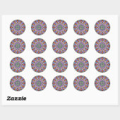 Fun Flower Kaleidoscoop Ronde Sticker (Vel)