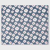 Fun Flower on Denim Cadeaupapier (Vlak)