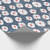 Fun Flower on Denim Cadeaupapier (Hoek)