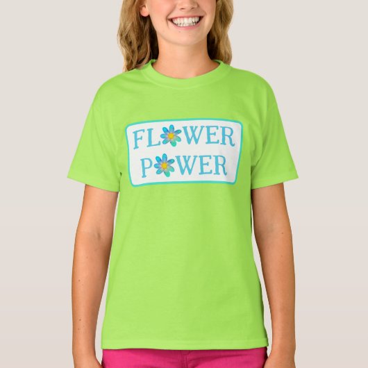 Fun Flower Power Girls' T-Shirt (Voorkant)