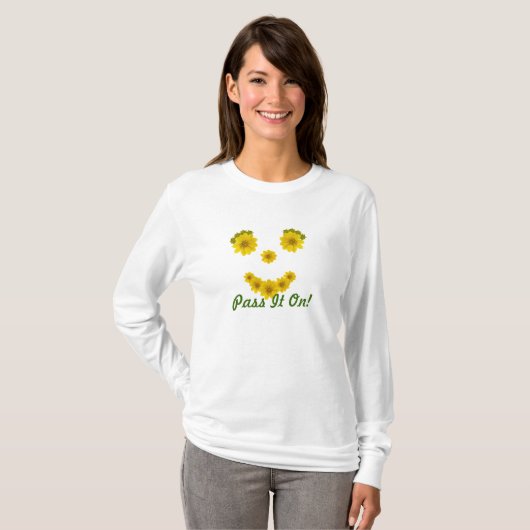 Fun Flower Smile Photos Sjabloon T-shirt (Voorkant volledig)