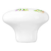 Fun Flowered Elephant Keramische Knop (Zijkant)