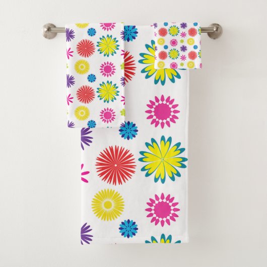 Fun Flowers Colorful Garden Fiesta Bad Handdoek (Insitu)