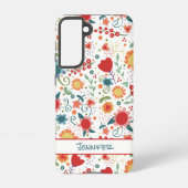 Fun Flowers Gepersonaliseerd Bloemen Girly Leuke H Samsung Galaxy Hoesje (Achterkant)