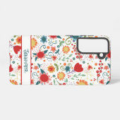 Fun Flowers Gepersonaliseerd Bloemen Girly Leuke H Samsung Galaxy Hoesje (Achterkant horizontaal)