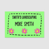 Fun Flowers Green Name Badge (Voorkant)