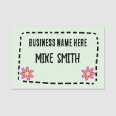 Fun Flowers Green Name Badge (Voorkant)
