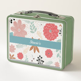Fun Flowers Metal Lunch Box