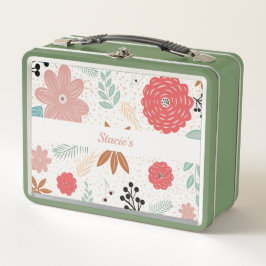 Fun Flowers Metal Lunch Box