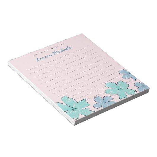 Fun Flowers Personalized Memo Notitieblok (Schuin)
