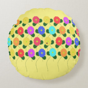 Fun Flowers Rond Kussen