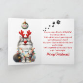 Fun Fluffy Funny Cat Christmas Kaart (Binnen)