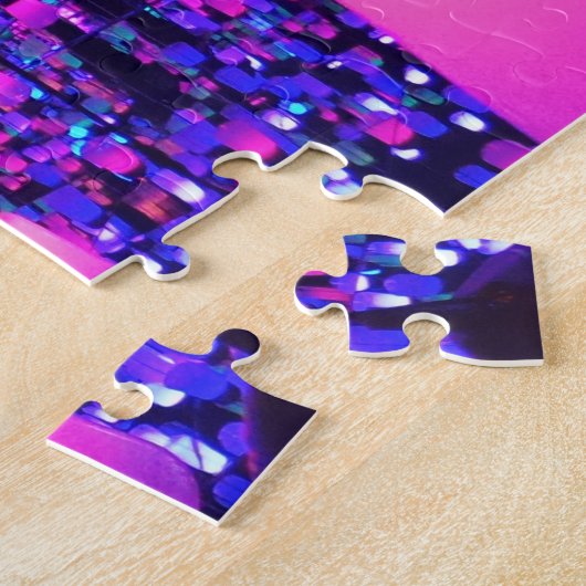 Fun Fluro-lampjes heldere roze Paarse uitdaging Legpuzzel (Zijkant)